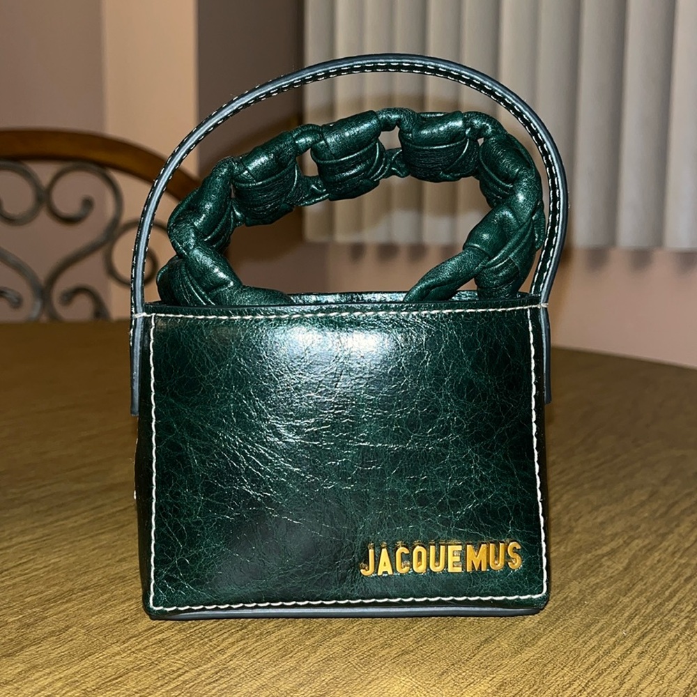Jacquemus Le Sac Noeud Green Top Handle Mini Tote Bag